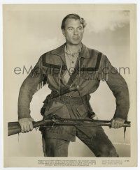 8s945 UNCONQUERED 8.25x10 still '47 close up of Gary Cooper standing with rifle in both hands!