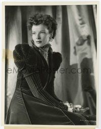 8s560 MARY OF SCOTLAND 8x10.25 still '36 seated Katharine Hepburn looking over shoulder by Bachrach