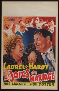 8t029 TWICE TWO Belgian R50s wacky art of Stan Laurel & Oliver Hardy, Hal Roach