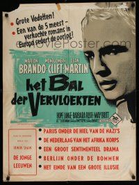 8t031 YOUNG LIONS Belgian '58 art of Nazi Marlon Brando, Dean Martin & Montgomery Clift!