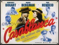 8t079 CASABLANCA British quad R07 Humphrey Bogart, Ingrid Bergman, Michael Curtiz classic!