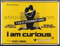 8t082 I AM CURIOUS YELLOW British quad '67 classic landmark early sex movie, complete & uncut!