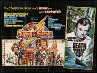 8t093 SIDE BY SIDE/DEATH DIVE British quad '75 cool Langford art from English double-bill!