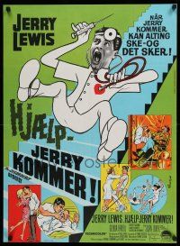 8t590 DISORDERLY ORDERLY Danish '65 Wenzel art of wackiest hospital nurse Jerry Lewis!