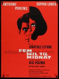 8t596 FIVE MILES TO MIDNIGHT Danish '63 Le Couteau dans la Plaie, Sophia Loren & Anthony Perkins!