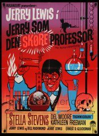 8t632 NUTTY PROFESSOR Danish '64 wacky art of director & star Jerry Lewis!