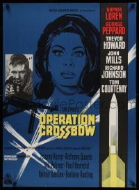 8t634 OPERATION CROSSBOW Danish '65 sexy Sophia Loren & George Peppard on a top secret mission!