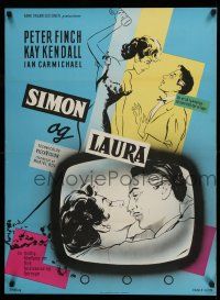 8t654 SIMON & LAURA Danish '56 Stilling artwork of both sides of Peter Finch & Kay Kendall!