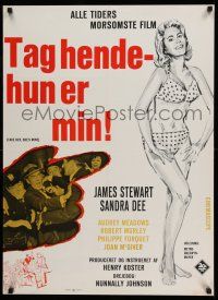 8t658 TAKE HER, SHE'S MINE Danish '68 Jimmy Stewart & art of sexy Sandra Dee in bikini!