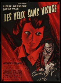 8t213 EYES WITHOUT A FACE French 23x32 '62 Les Yeux Sans Visage, different art by Jean Mascii!