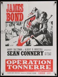 8t235 THUNDERBALL French 24x32 R60s art of Sean Connery as secret agent James Bond 007!