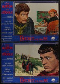 8t158 BECKET set of 2 Italian photobustas '64 Richard Burton in the title role, Peter O'Toole!