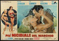8t162 DEADLIER THAN THE MALE Italian photobusta '67 art of sexy Elke Sommer & Sylva Koscina!