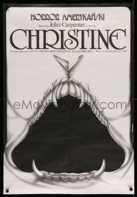 8t474 CHRISTINE Polish 27x39 '85 Stephen King, John Carpenter, creepy different art by Erol!