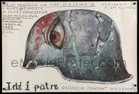 8t475 COME & SEE Polish 26x39 '85 Elem Klimov's Idi I smotri, creepy Socha art of eye in helmet!!