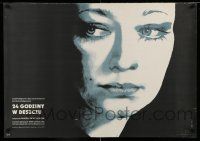 8t551 TWENTY-FOUR HOURS RAINING Polish 27x38 '82 super close up artwork of woman by Maria Elker!