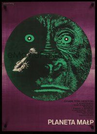 8t569 PLANET OF THE APES Polish 23x32 '69 classic sci-fi, cool completely different Lipinski art!