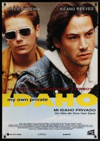 8t016 MY OWN PRIVATE IDAHO Spanish '91 close up of River Phoenix with Keanu Reeves!