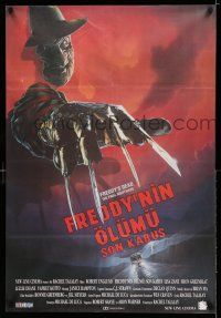 8t116 FREDDY'S DEAD Turkish '91 great art of Robert Englund as Freddy Krueger!