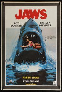 8t122 JAWS Turkish '81 best different art of classic man-eating shark with sexy girl in mouth!