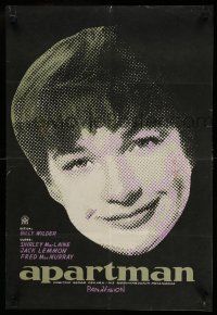 8t355 APARTMENT Yugoslavian 19x28 '61 Billy Wilder directed, different image of Shirley MacLaine!