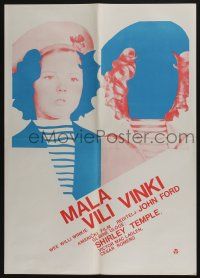 8t449 WEE WILLIE WINKIE Yugoslavian 20x28 '60s cool different art image of cute Shirley Temple!