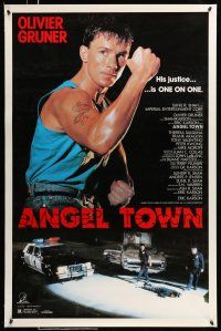 8w039 ANGEL TOWN 1sh '90 Eric Karson directed, Olivier Gruner, Los Angeles street gangs!