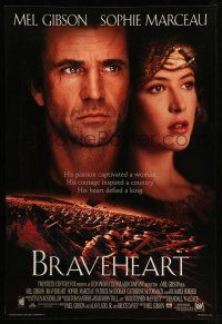 8w105 BRAVEHEART style C int'l DS 1sh '95 Mel Gibson as William Wallace & Sophie Marceau!