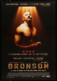 8w110 BRONSON DS 1sh '08 Nicolas Winding Refn, cool image of Tom Hardy in title role!