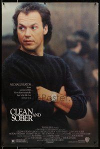 8w140 CLEAN & SOBER 1sh '88 former drug addict Michael Keaton kicks the habit!