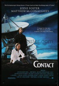 8w154 CONTACT 1sh '97 Zemeckis, Jodie Foster & Matthew McConaughey get a message from deep space!