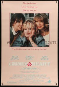 8w169 CRIMES OF THE HEART 1sh '86 great close up of Diane Keaton, Sissy Spacek & Jessica Lange!