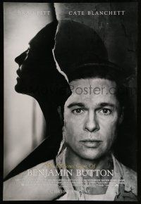 8w176 CURIOUS CASE OF BENJAMIN BUTTON advance 1sh '08 Brad Pitt & Cate Blanchett profile!