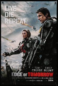 8w222 EDGE OF TOMORROW 2014 teaser DS 1sh '14 Tom Cruise & Emily Blunt, live, die, repeat!