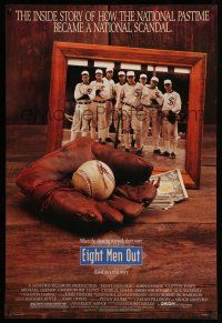 8w225 EIGHT MEN OUT 1sh '88 John Sayles, John Cusack, Chicago Black Sox, baseball!
