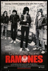 8w232 END OF THE CENTURY: THE STORY OF THE RAMONES 1sh '03 great image of THE legendary band!