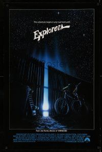 8w247 EXPLORERS int'l 1sh '85 directed by Joe Dante, the adventure begins in your own back yard!
