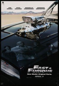 8w256 FAST & FURIOUS teaser DS 1sh '09 Vin Diesel, Paul Walker, blown R/T Charger!