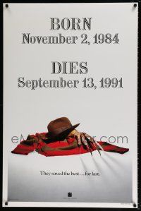 8w282 FREDDY'S DEAD style A teaser DS 1sh '91 cool image of Krueger's sweater, hat, and claws!
