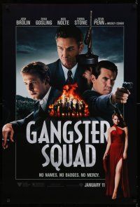 8w298 GANGSTER SQUAD teaser DS 1sh '13 Josh Brolin, Ryan Gosling, Sean Penn, sexy Emma Stone!