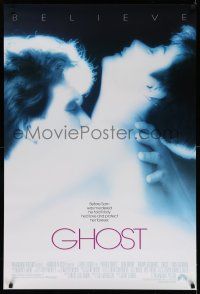 8w303 GHOST 1sh '90 classic romantic close up of dead Patrick Swayze & sexy Demi Moore!