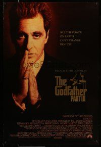 8w308 GODFATHER PART III int'l 1sh '90 best image of Al Pacino, directed by Francis Ford Coppola!