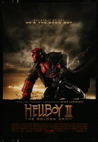 8w361 HELLBOY II: THE GOLDEN ARMY advance DS 1sh '08 Ron Perlman is the good guy!