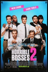 8w381 HORRIBLE BOSSES 2 advance DS 1sh '14 Waltz, Foxx, Bateman, Day, Sudeikis, Aniston, Pine!