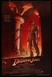 8w412 INDIANA JONES & THE TEMPLE OF DOOM Wolfe NSS style 1sh '84 adventure is Ford's name!