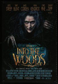 8w422 INTO THE WOODS advance DS 1sh '14 Disney, cool fantasy image of Meryl Streep as witch!