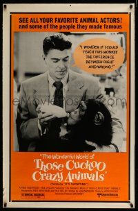 8w428 IT'S SHOWTIME 1sh R80s Ronald Reagan, The Wonderful World of Those Cuckoo Crazy Animals!