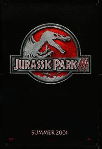 8w452 JURASSIC PARK 3 teaser DS 1sh '01 Sam Neill, William H. Macy, cool dinosaur artwork!