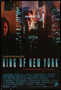 8w463 KING OF NEW YORK 1sh '90 cool reflection of Christopher Walken, directed by Abel Ferrara!