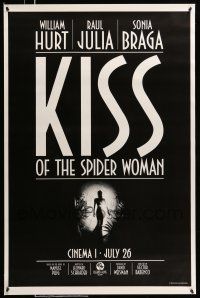 8w467 KISS OF THE SPIDER WOMAN advance 1sh '85 cool artwork of sexy Sonia Braga in spider web dress!